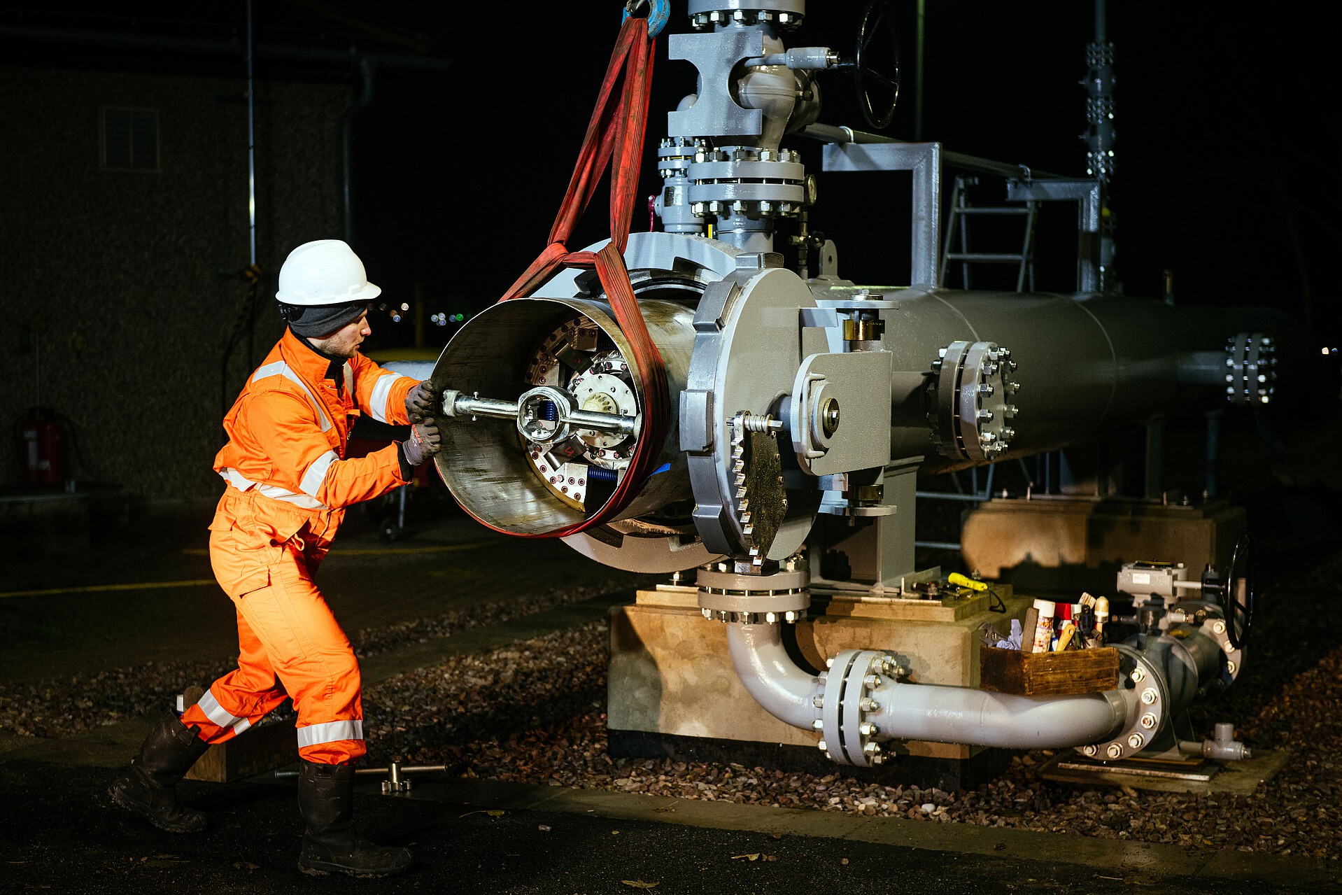 Foto Molchschleuse und Arbeiter