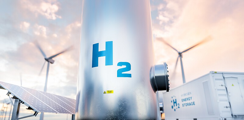 Erneuerbare Energien und H2 Foto H2 | Windräder | Photovoltaik